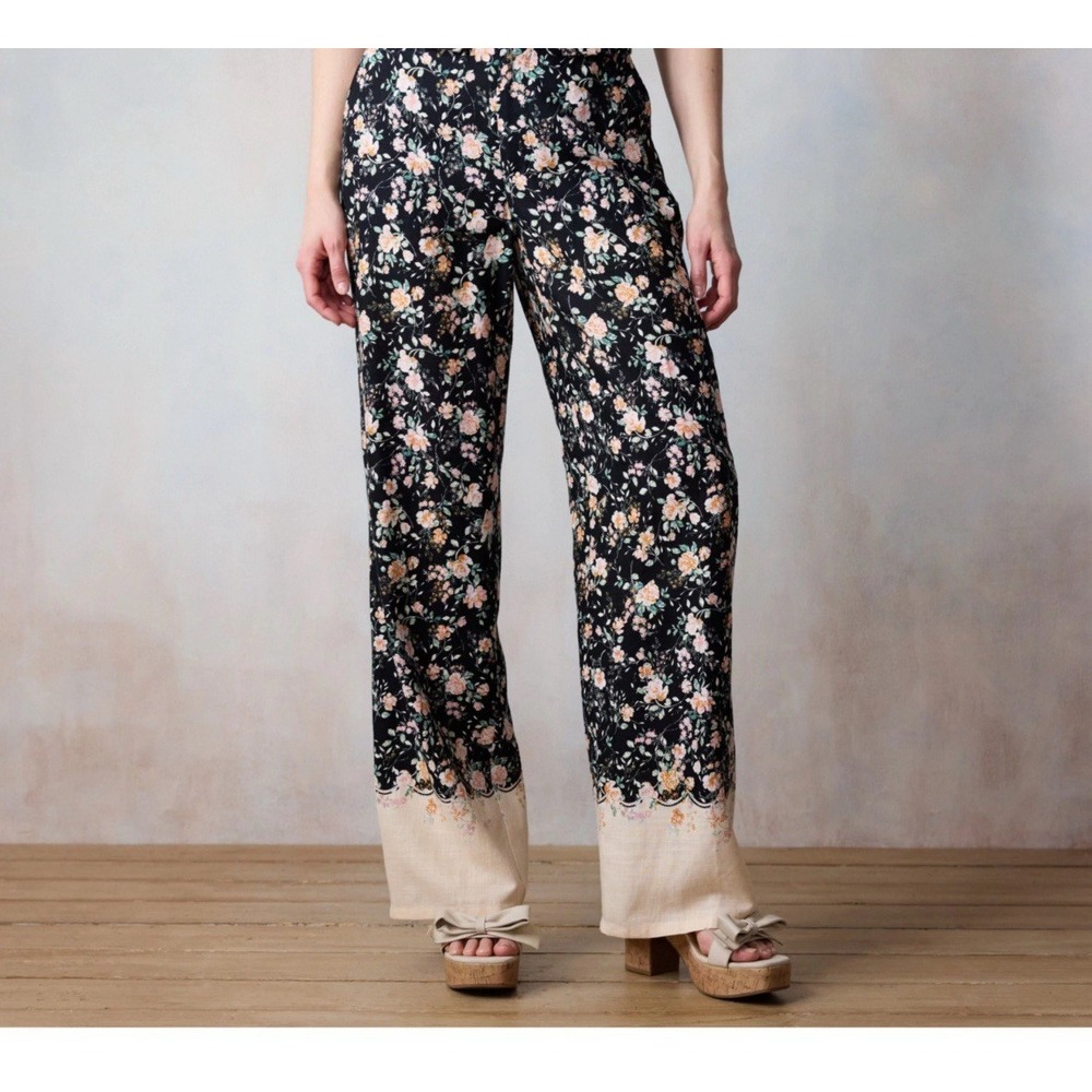 Lauren Conrad Drapey Elastic Back Trousers‎ Women's Size 12 Long Dress Pants